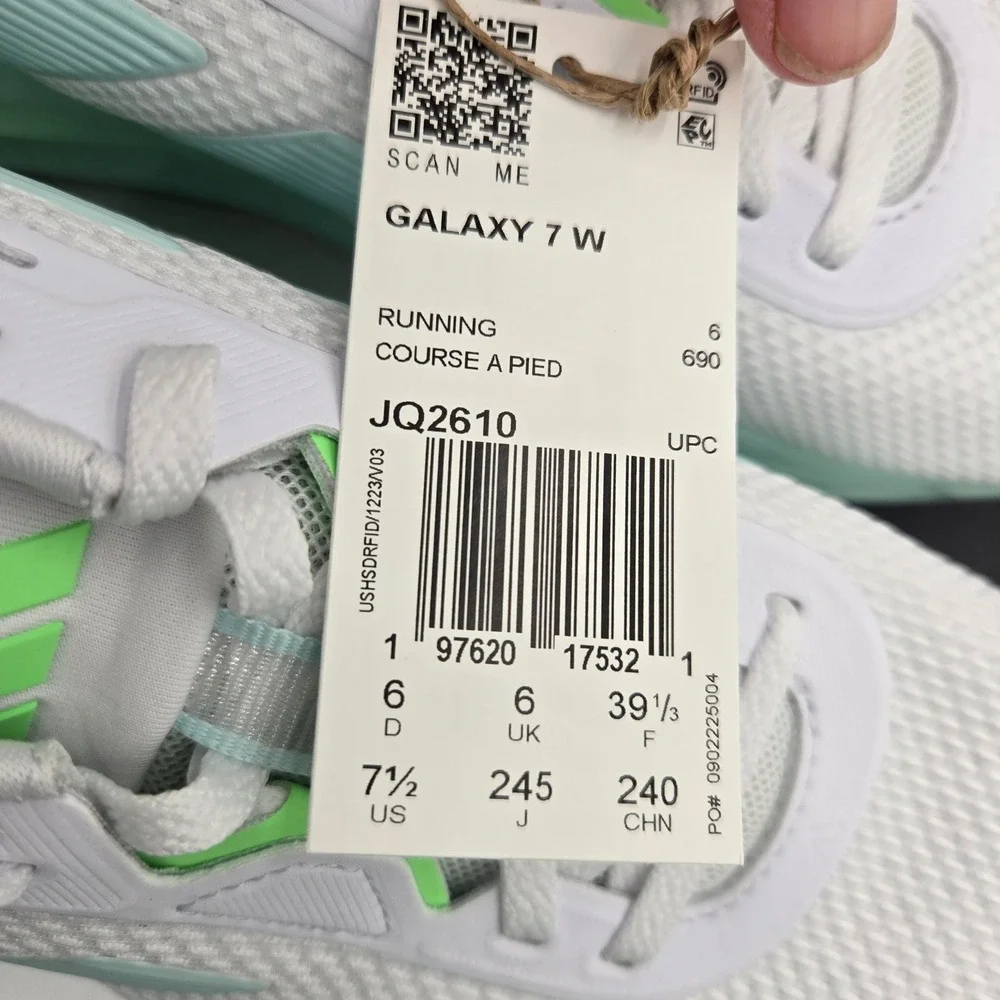 Adidas Galaxy 7 W Womens Running Shoes White Mint Green JQ2610 Size 7.5 NEW